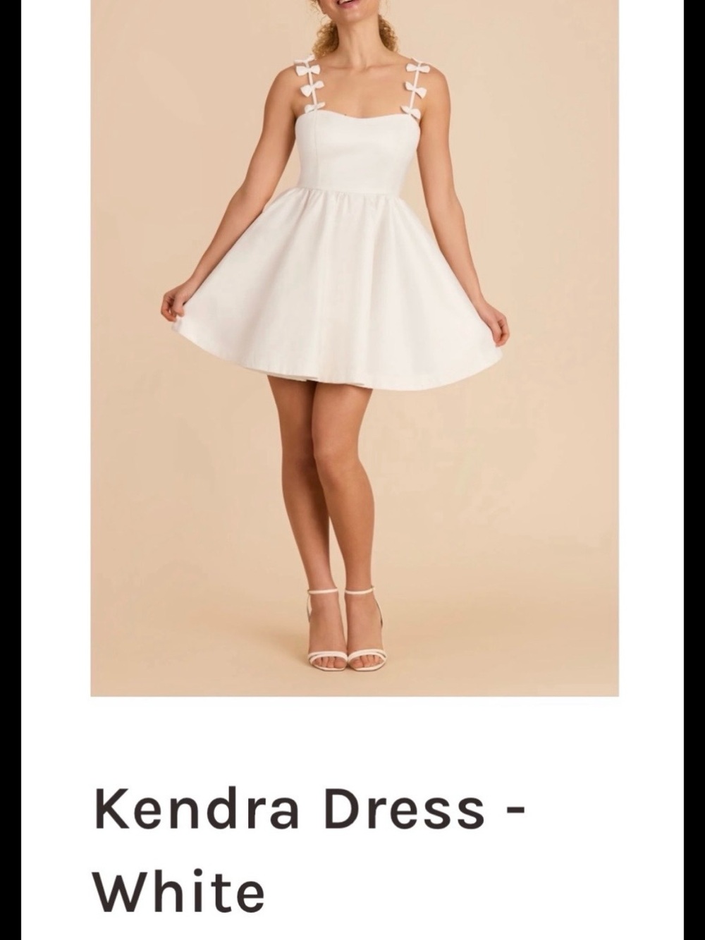 Kendra White Mini Dress with Bow-Detail Straps